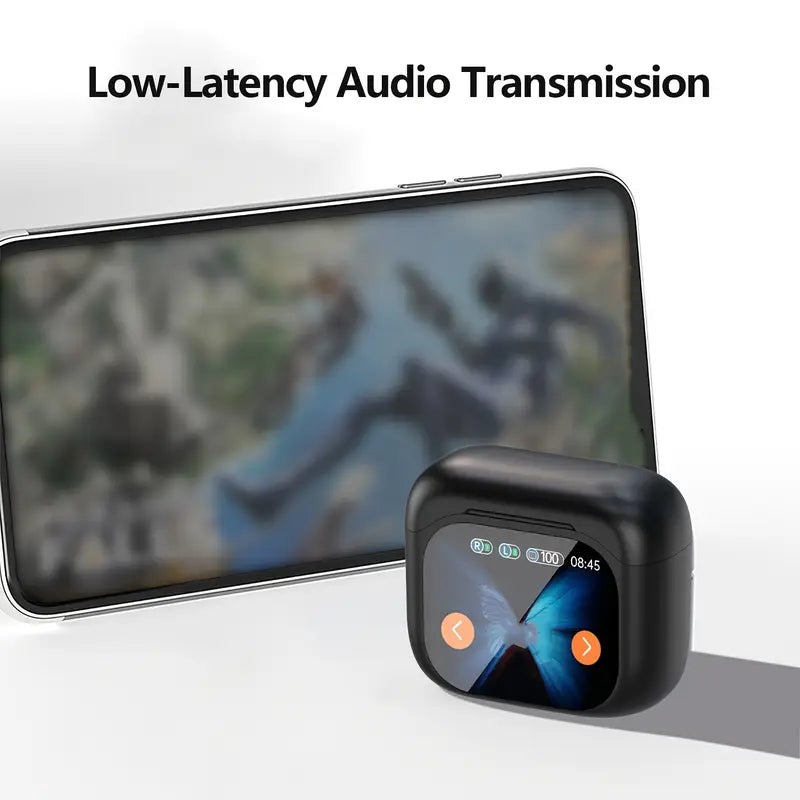 Wireless Bluetooth Earbuds with ANC, LCD Display & Gaming Mode